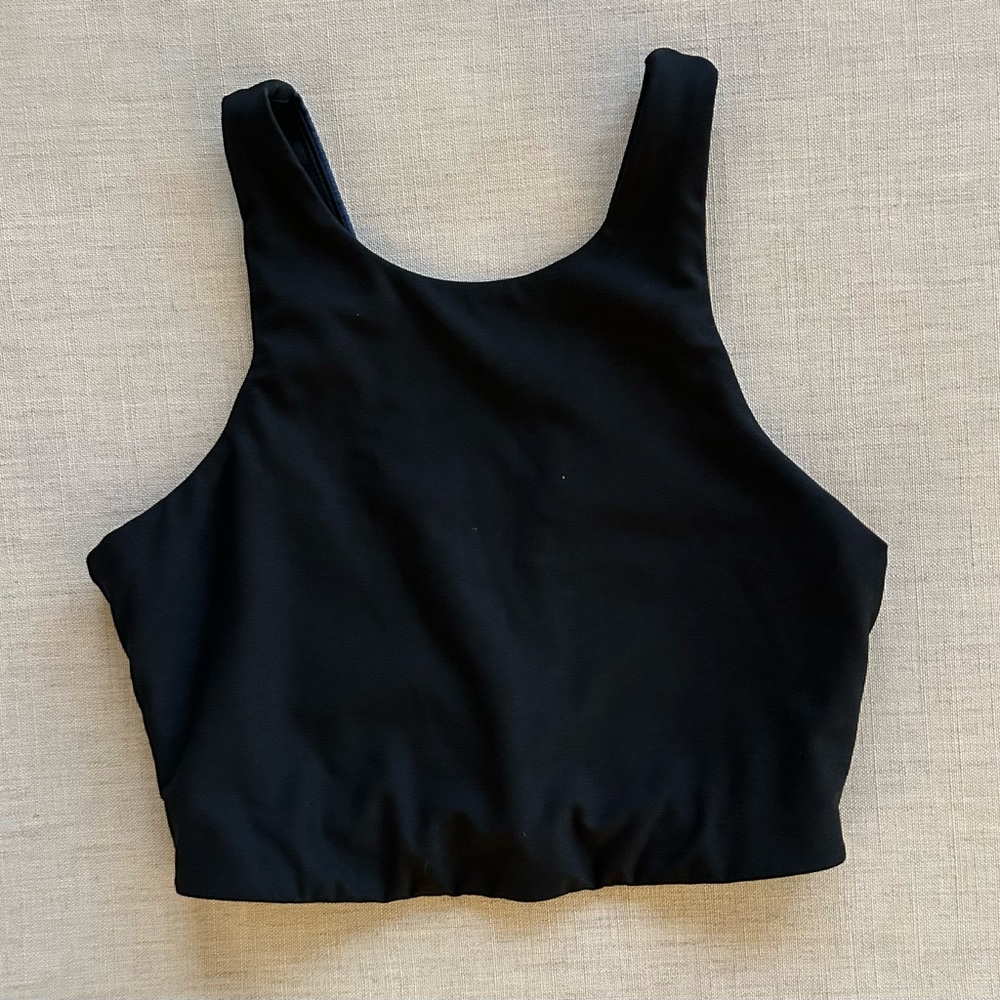 Outdoor Voices Black Long Line Bra